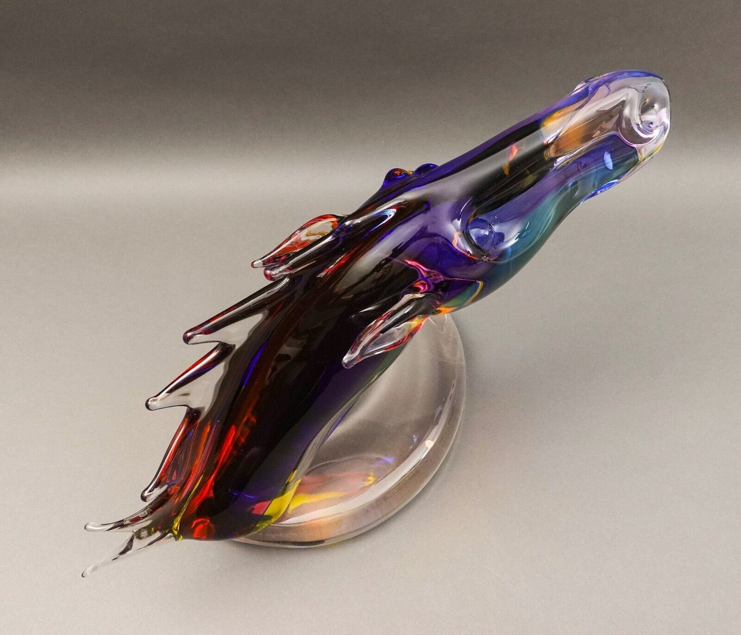 Archimede Seguso Murano Signed Italian Sommerso Glass Large Horse Sculpture Rare