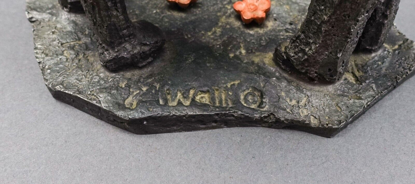 Hudson Pewter U.S.A Walli Ortman Signed #023 Ring Around the Rosie Figurine