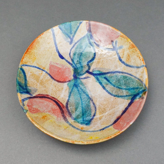 Dartington Petra Tilley Leaves Handmade Studio Art Pottery Bowl Dish 8 7/8"