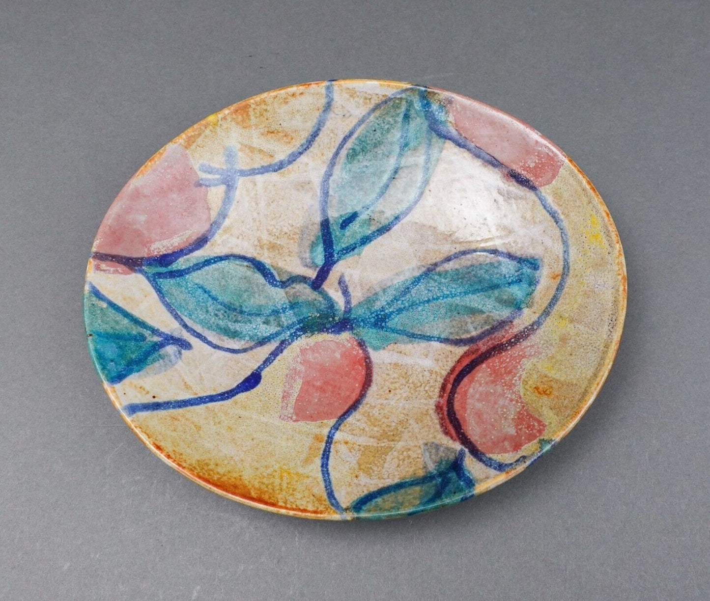 Dartington Petra Tilley Leaves Handmade Studio Art Pottery Bowl Dish 8 7/8"