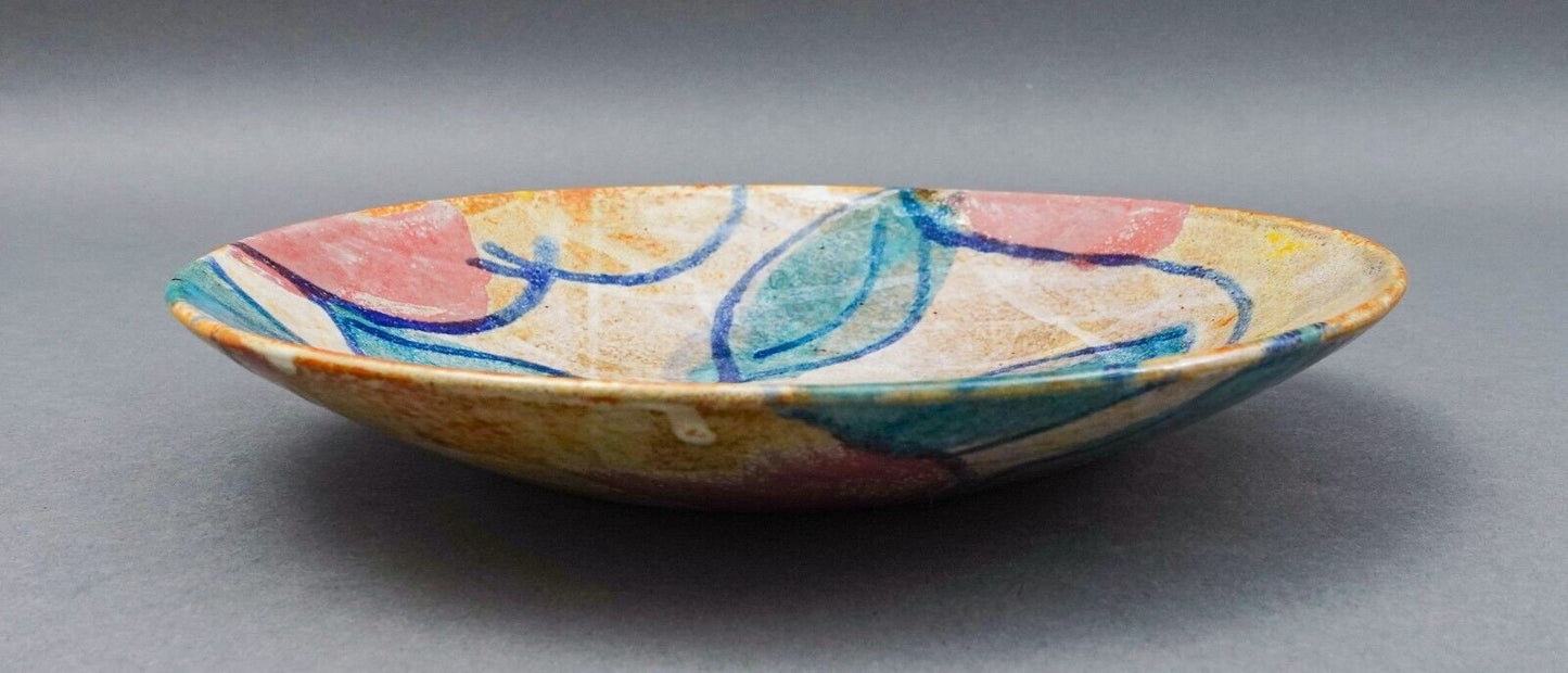 Dartington Petra Tilley Leaves Handmade Studio Art Pottery Bowl Dish 8 7/8"