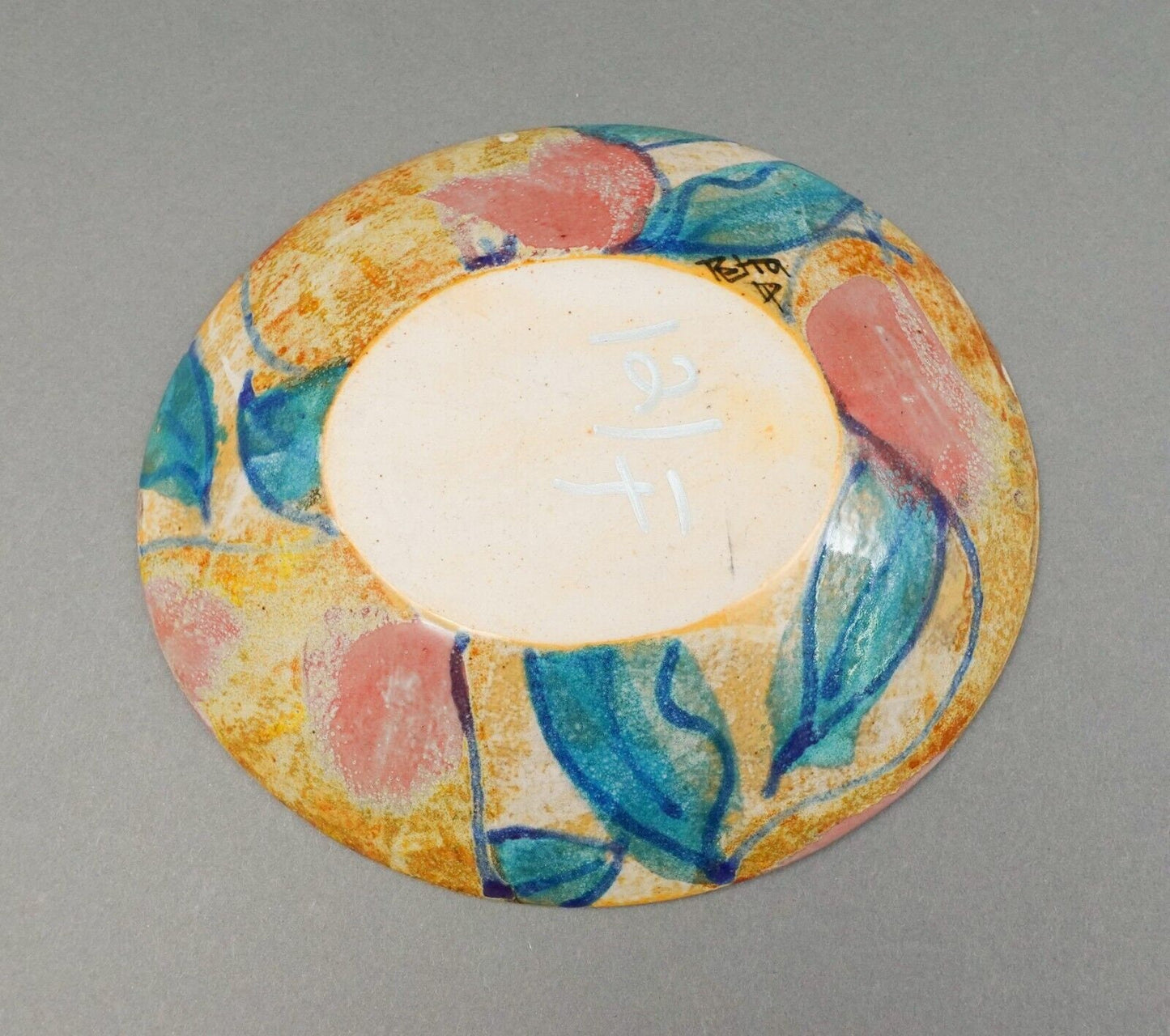 Dartington Petra Tilley Leaves Handmade Studio Art Pottery Bowl Dish 8 7/8"