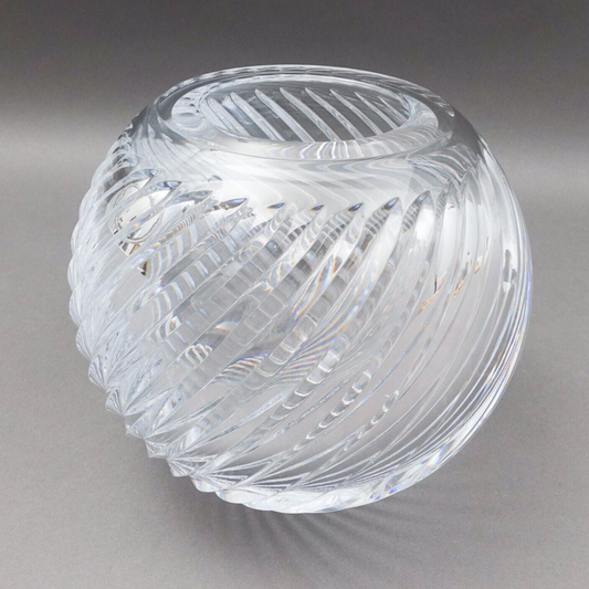 Faberge Atelier Crystal Collection Winter Palace Rose Bowl Vase (Read)