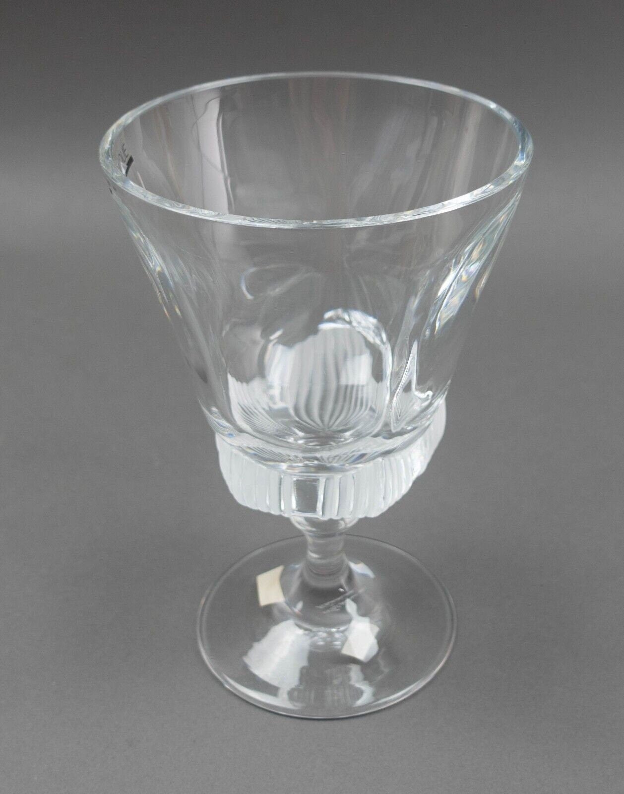 Lalique France Crystal Clear & Frosted Pedestal Compote Goblet Bowl Vase 7 3/4"