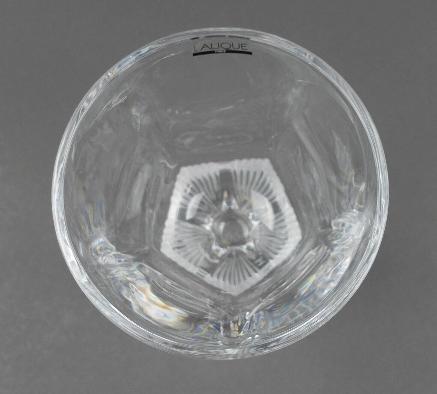 Lalique France Crystal Clear & Frosted Pedestal Compote Goblet Bowl Vase 7 3/4"