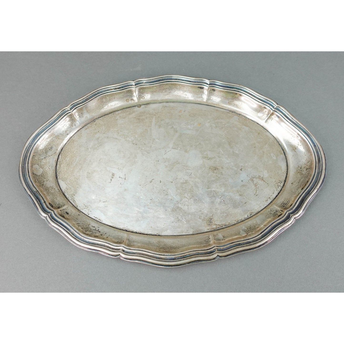 Lutz & Weiss German Antique 835 Silver Oval Serving Platter Tray 328 Grams