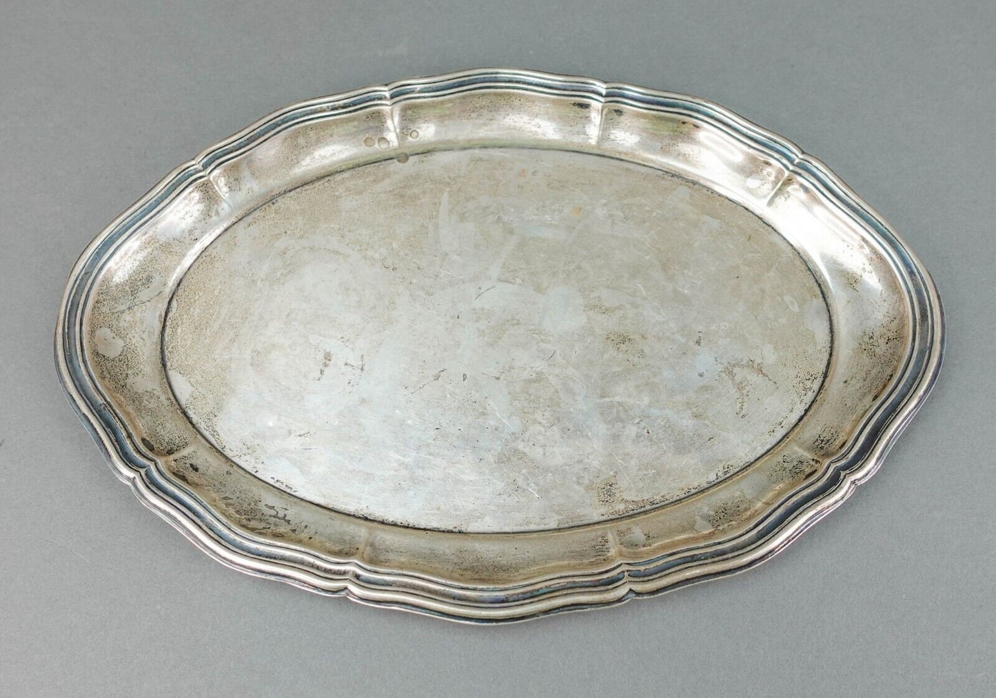 Lutz & Weiss German Antique 835 Silver Oval Serving Platter Tray 328 Grams