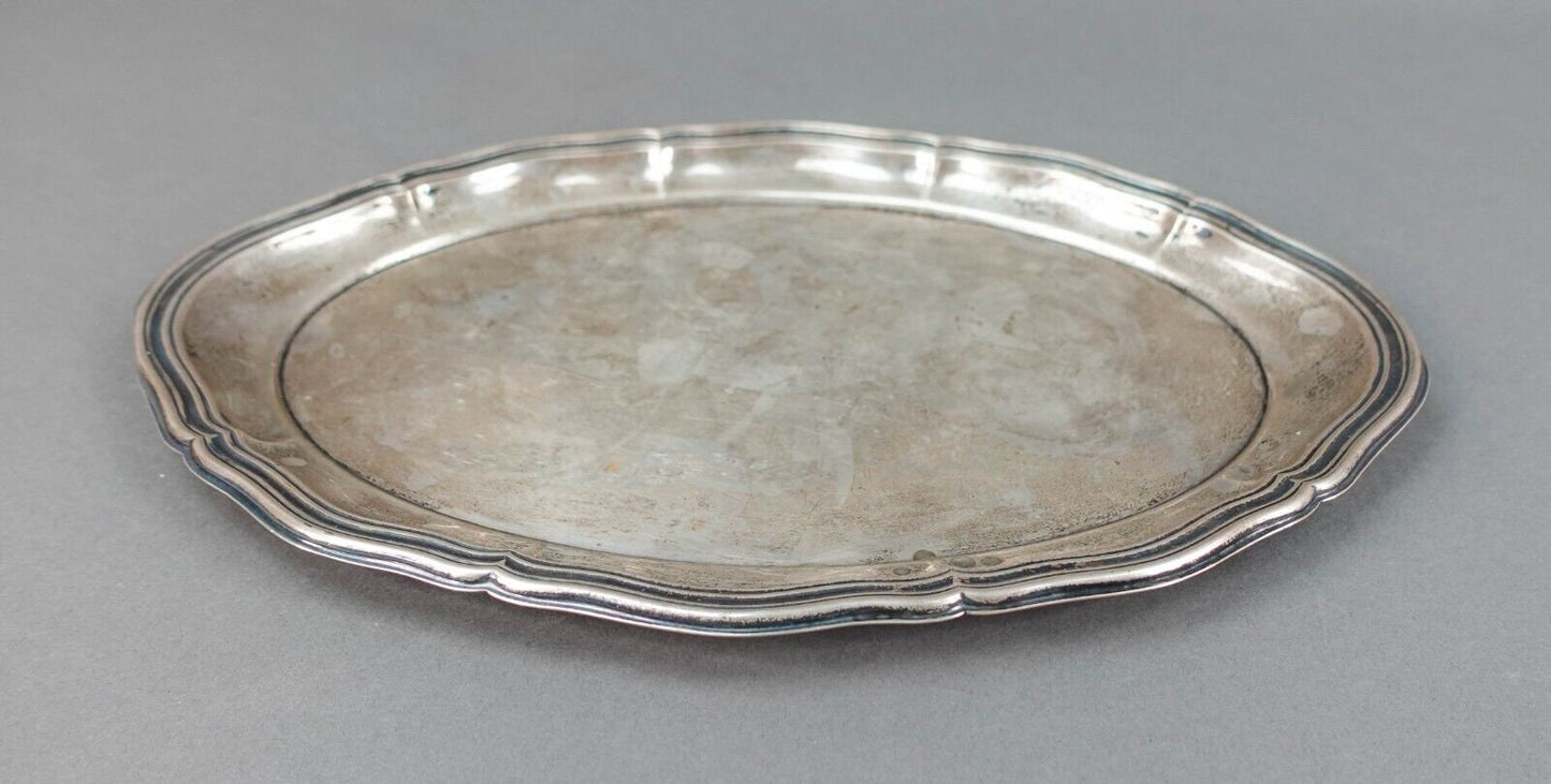 Lutz & Weiss German Antique 835 Silver Oval Serving Platter Tray 328 Grams