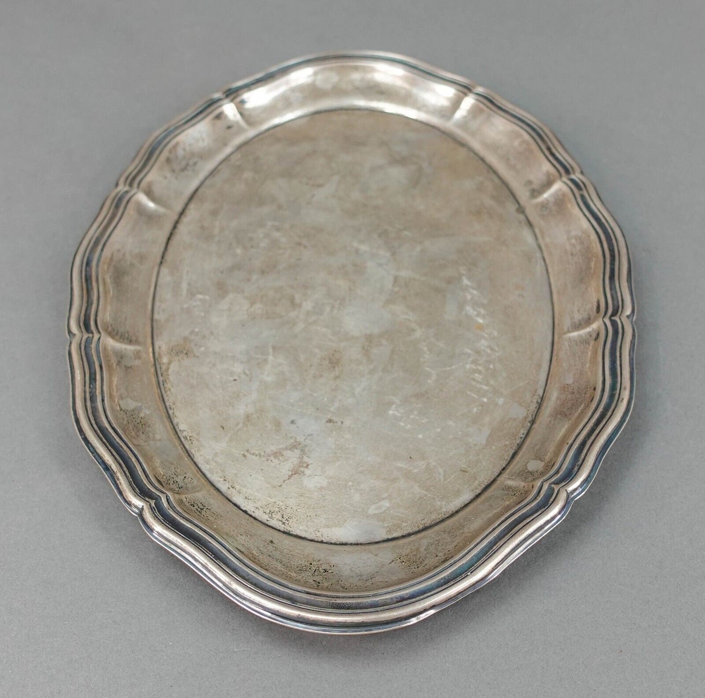 Lutz & Weiss German Antique 835 Silver Oval Serving Platter Tray 328 Grams