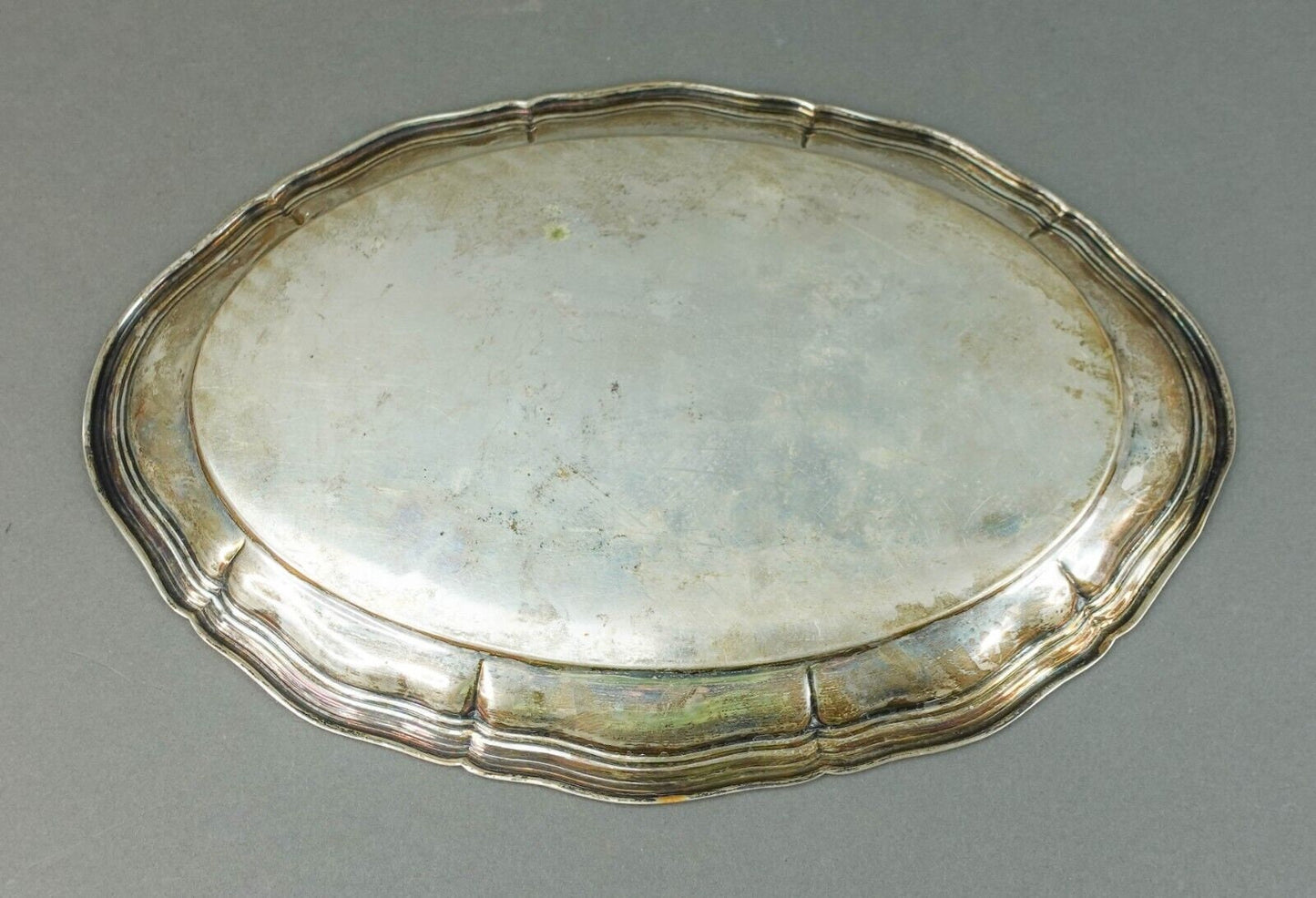 Lutz & Weiss German Antique 835 Silver Oval Serving Platter Tray 328 Grams