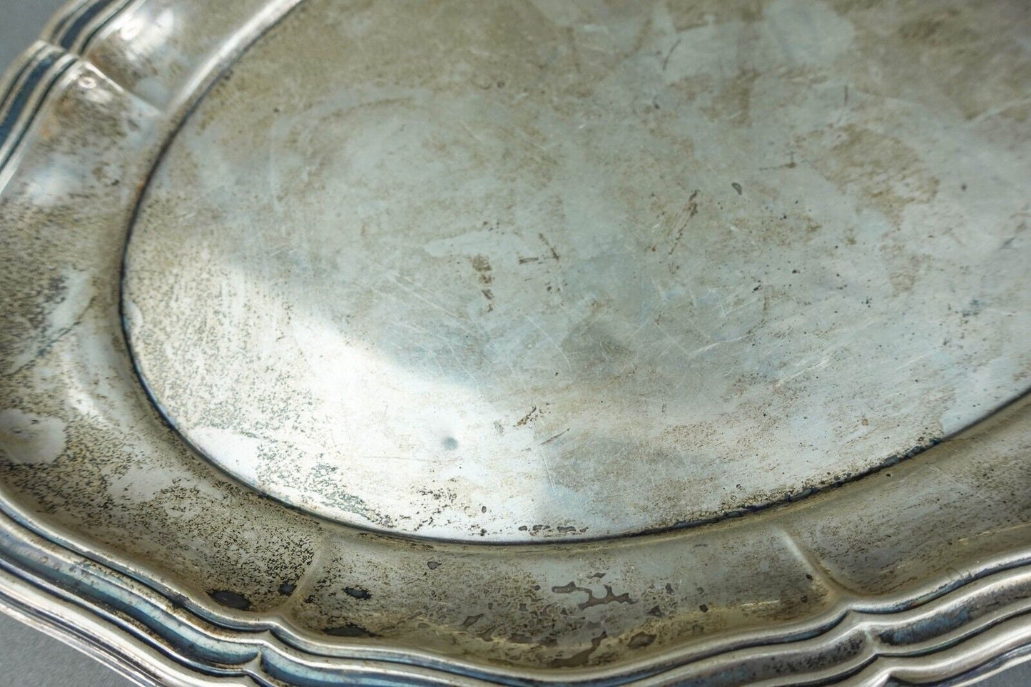 Lutz & Weiss German Antique 835 Silver Oval Serving Platter Tray 328 Grams