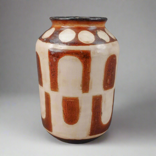 Tavara Chulucanas Signed Handmade Peruvian Mid Century Art Pottery Vase 6"