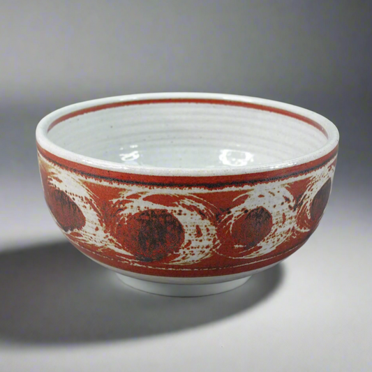 Dennis Kirchmann (1937-2017) Signed Indiana Studio Pottery Abstract Bowl 10"