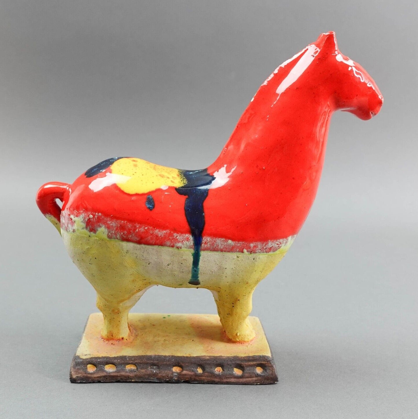 Ivo De Santis Gli Etruschi Raymor MCM Italian Art Pottery Orange Horse Figurine