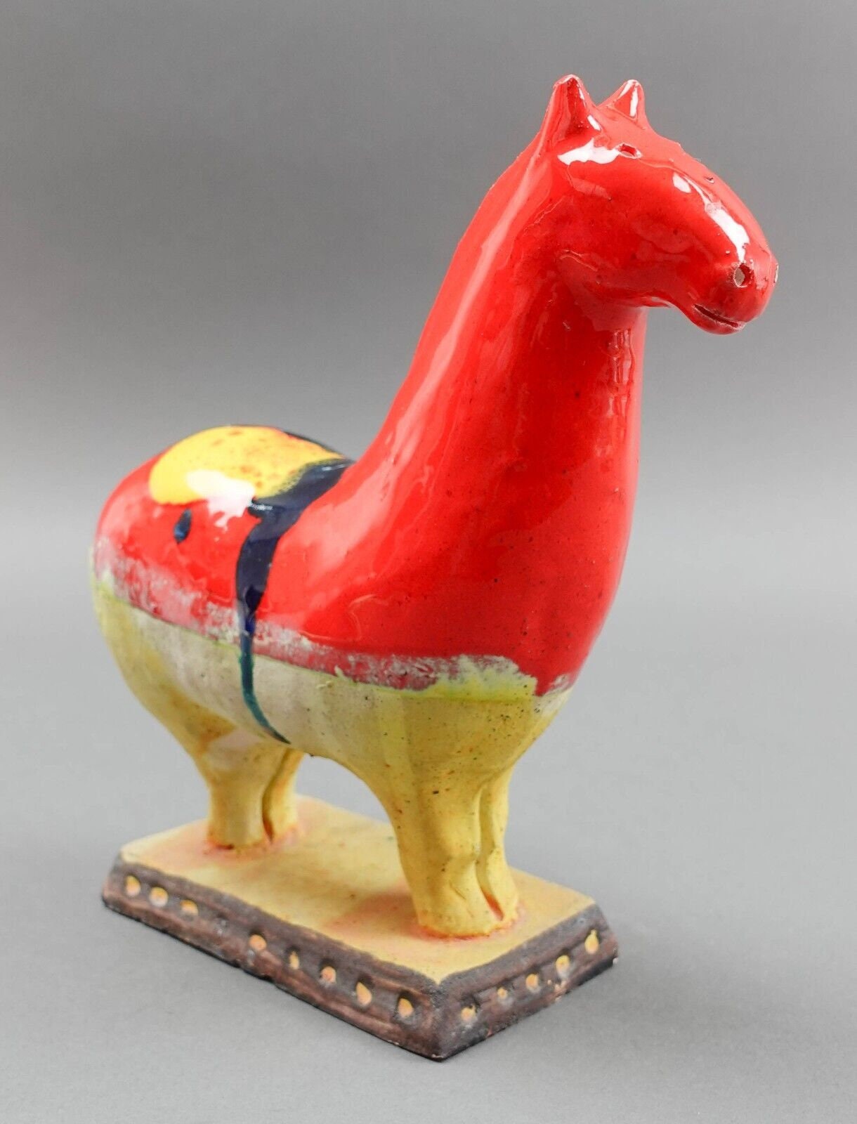 Ivo De Santis Gli Etruschi Raymor MCM Italian Art Pottery Orange Horse Figurine