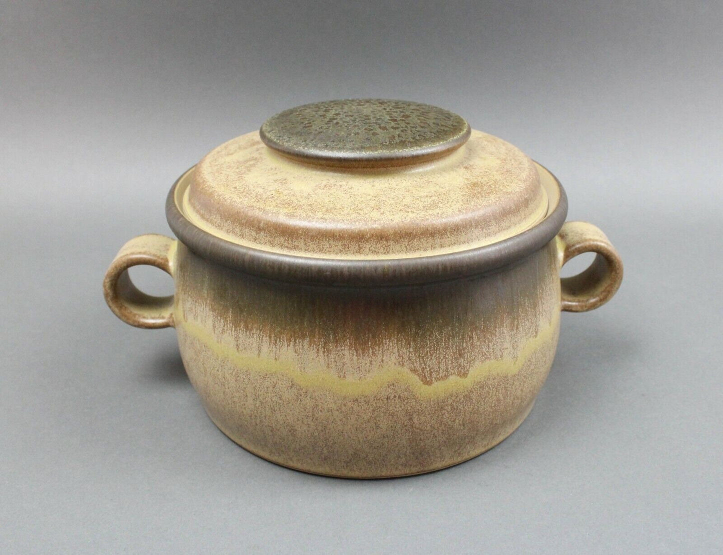 Denby Langley England Romany Brown Stoneware Covered Casserole Large 2.5 Quarts