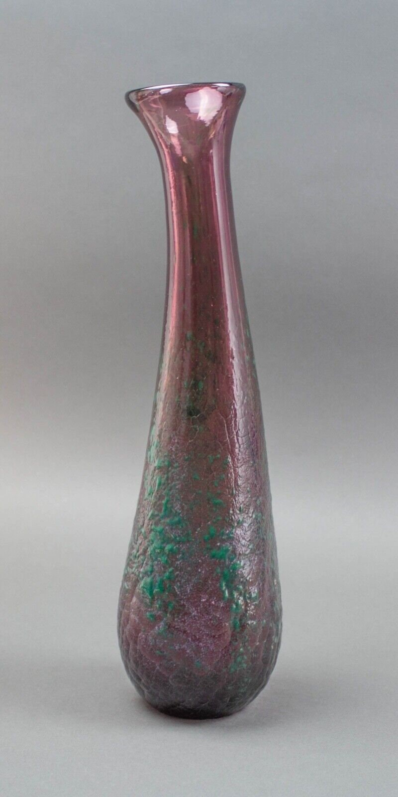 Melissa Drant 1997 Signed Volcanic Lava Textured Blown Art Glass Vessel Vase