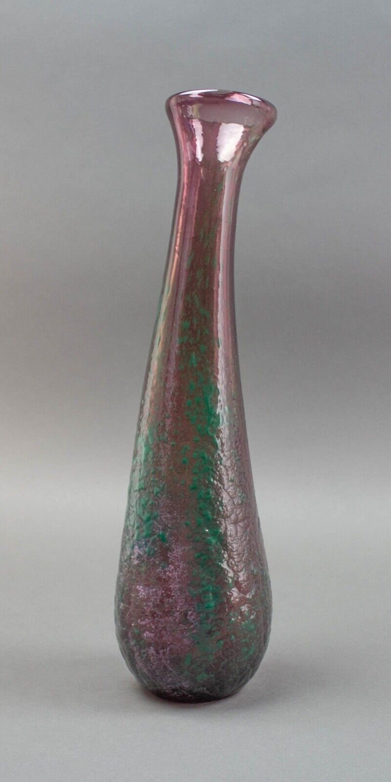 Melissa Drant 1997 Signed Volcanic Lava Textured Blown Art Glass Vessel Vase
