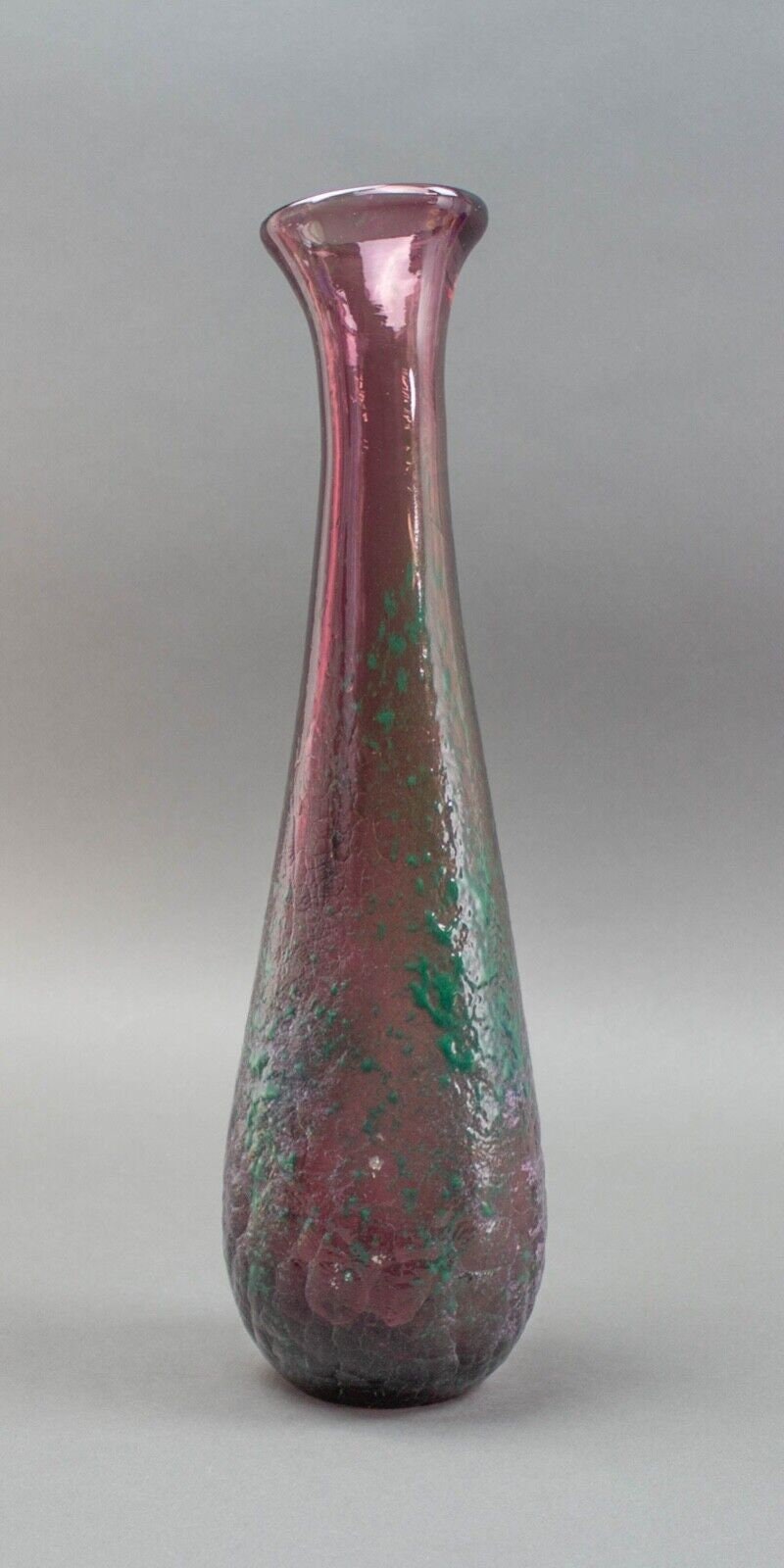 Melissa Drant 1997 Signed Volcanic Lava Textured Blown Art Glass Vessel Vase