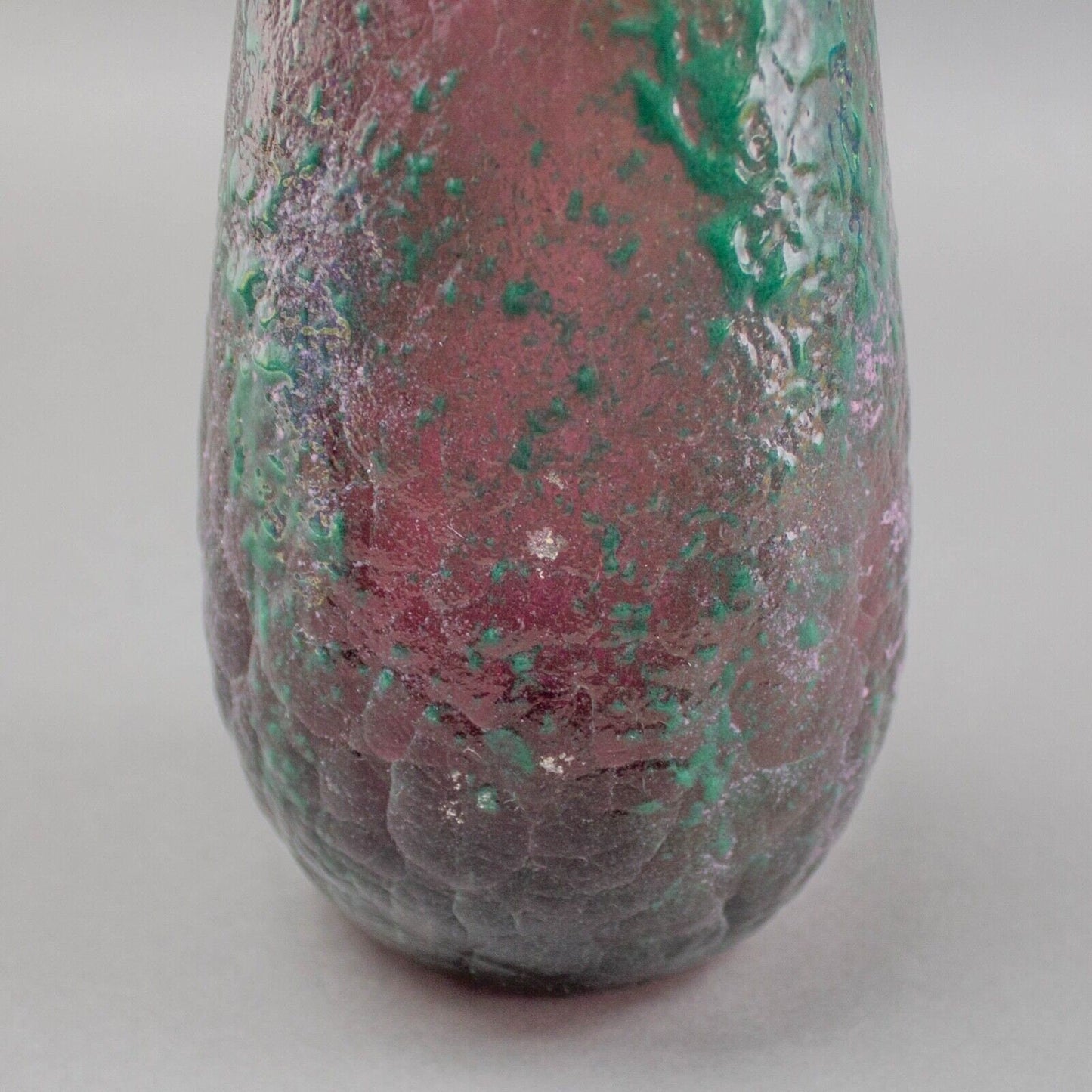 Melissa Drant 1997 Signed Volcanic Lava Textured Blown Art Glass Vessel Vase