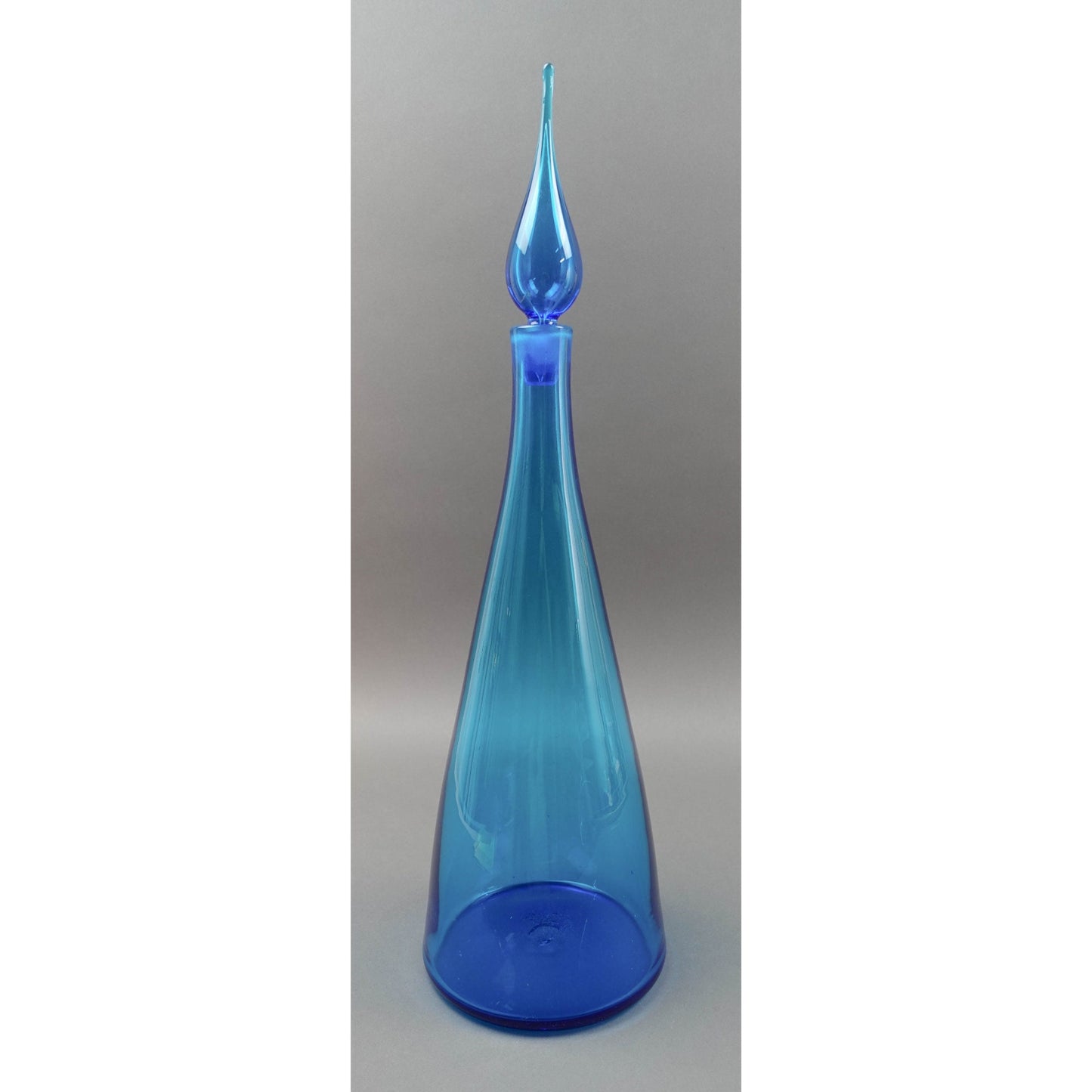 Blenko By Winslow Anderson MCM Blue Glass Decanter Bottle With Stopper # 920-L