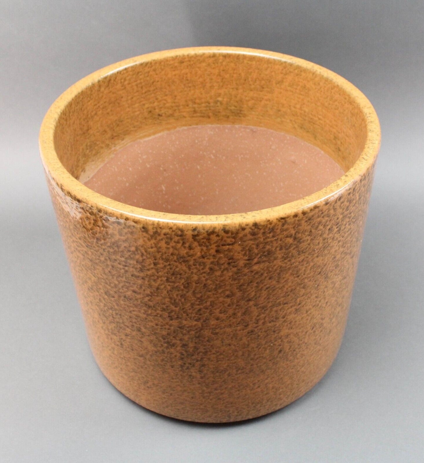 Gainey AC-12 Orange Speckled Umber Architectural Pottery Planter Mid Century