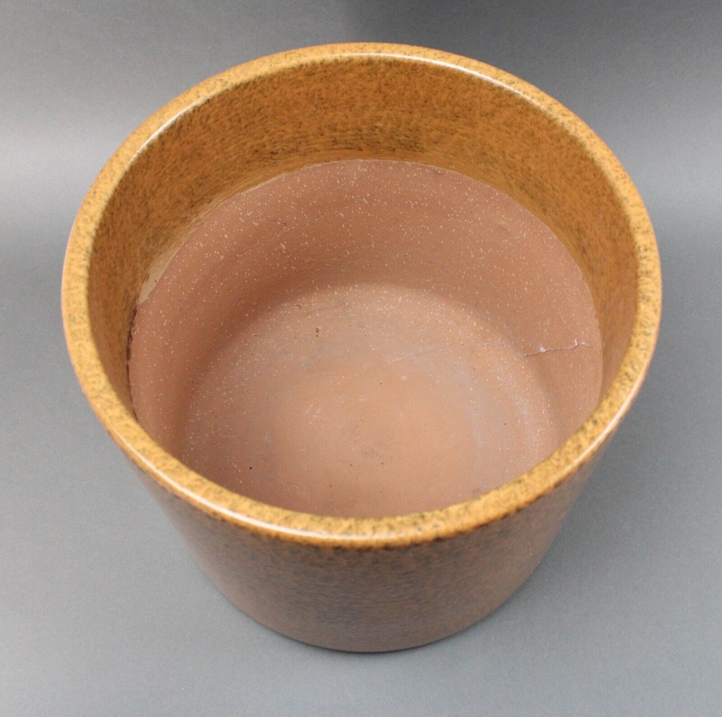 Gainey AC-12 Orange Speckled Umber Architectural Pottery Planter Mid Century