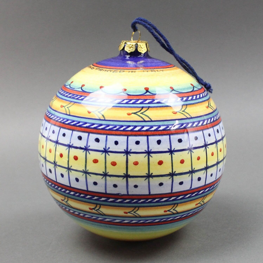 GP Deruta Jumbo Studio Handpainted Umbria Region Colors Christmas Ornament Italy
