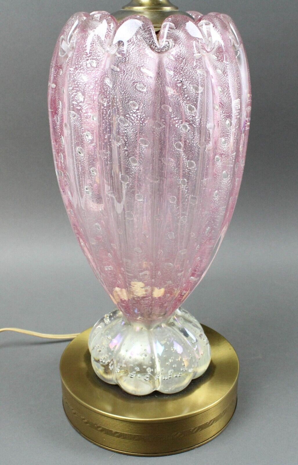 Mid Century 1950s Venetian Murano Pink Ballerina Glass Lamp Barovier & Toso