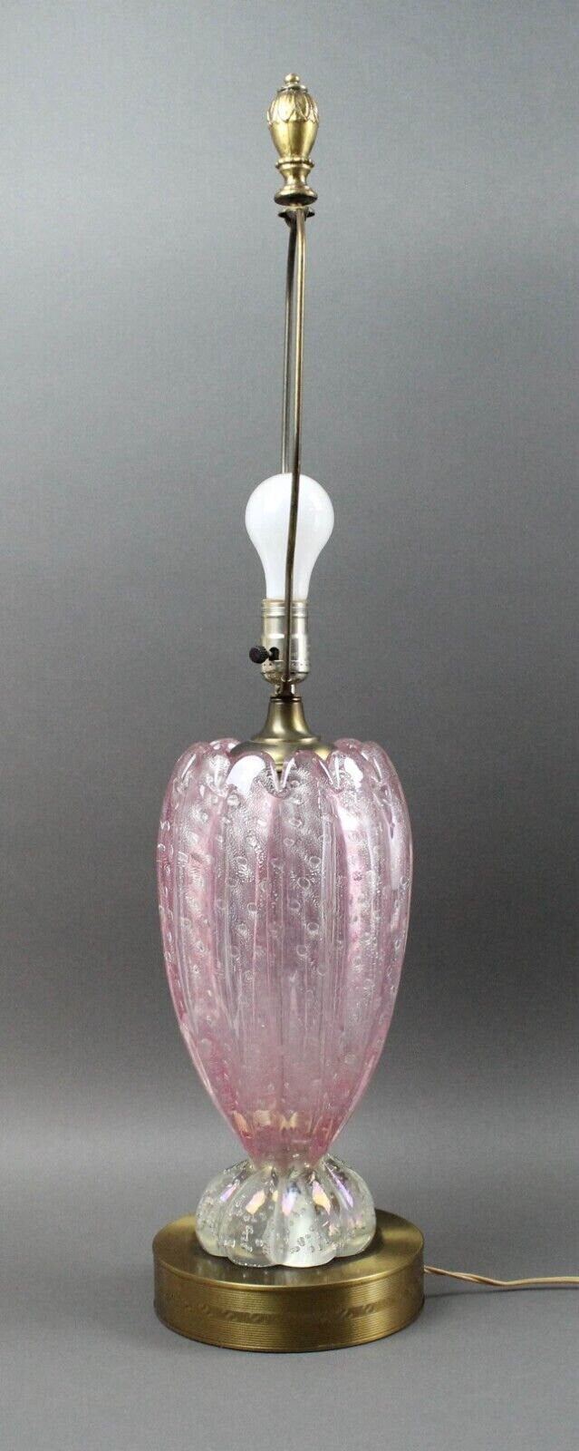 Mid Century 1950s Venetian Murano Pink Ballerina Glass Lamp Barovier & Toso