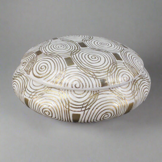 Jay Spectre For Silvestri Art Deco Inspired Porcelain Lidded Trinket Box 1991