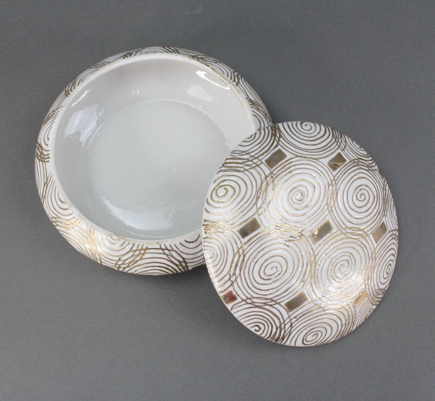 Jay Spectre For Silvestri Art Deco Inspired Porcelain Lidded Trinket Box 1991