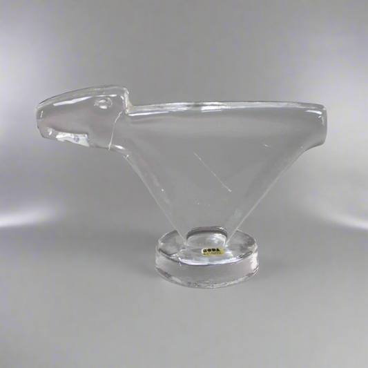 Erik Hoglund Kosta Boda Sweden Abstract Polar Bear Glass Modernist Sculpture