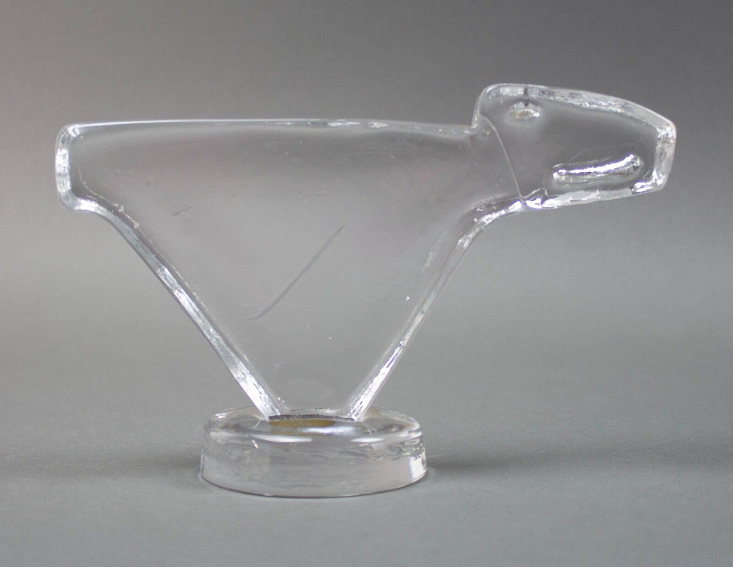 Erik Hoglund Kosta Boda Sweden Abstract Polar Bear Glass Modernist Sculpture