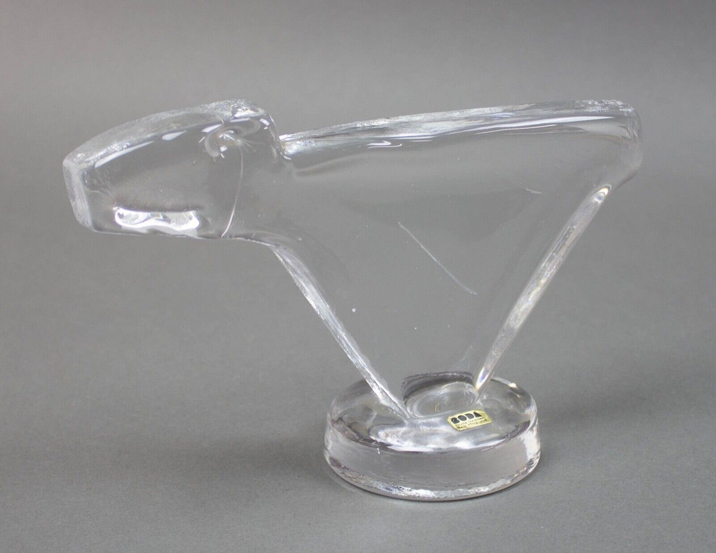 Erik Hoglund Kosta Boda Sweden Abstract Polar Bear Glass Modernist Sculpture