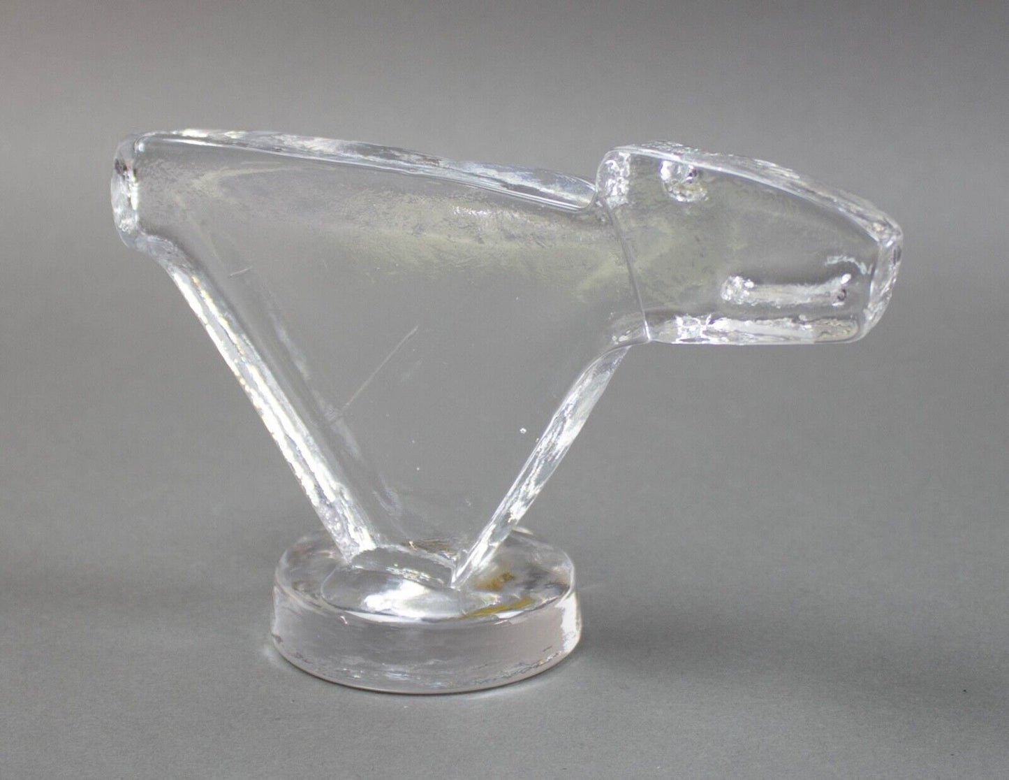 Erik Hoglund Kosta Boda Sweden Abstract Polar Bear Glass Modernist Sculpture