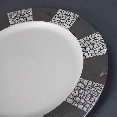 Michael Wainwright Almafi Platinum Crackle Charger Dinner Plates 11.5" Set of 6