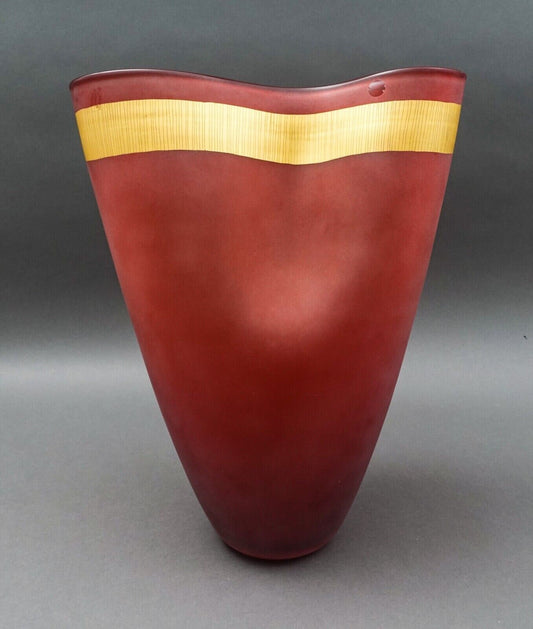 Norberto Moretti Salviati Italy Murano "Pizzicati" Art Glass Large Vase 15 1/4"