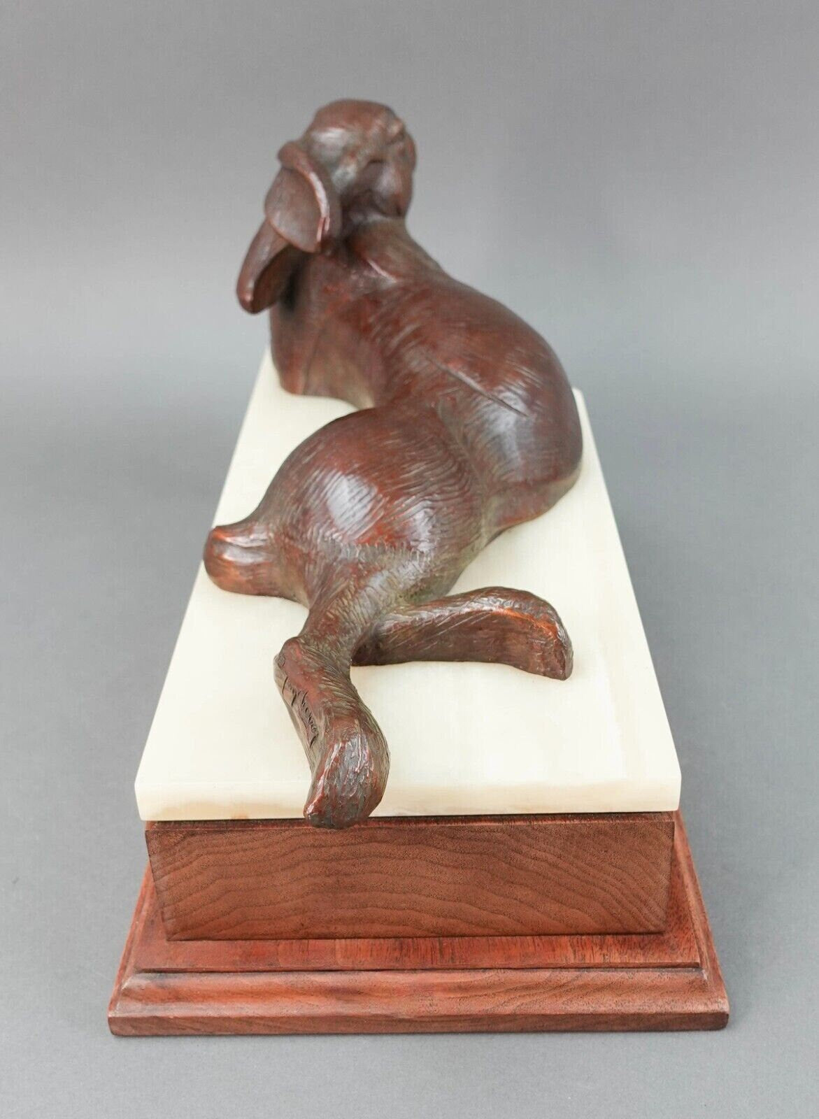 Tim Cherry (American B. 1965) Signed Rabbit Hare Bronze Sculpture L Edition 3/25