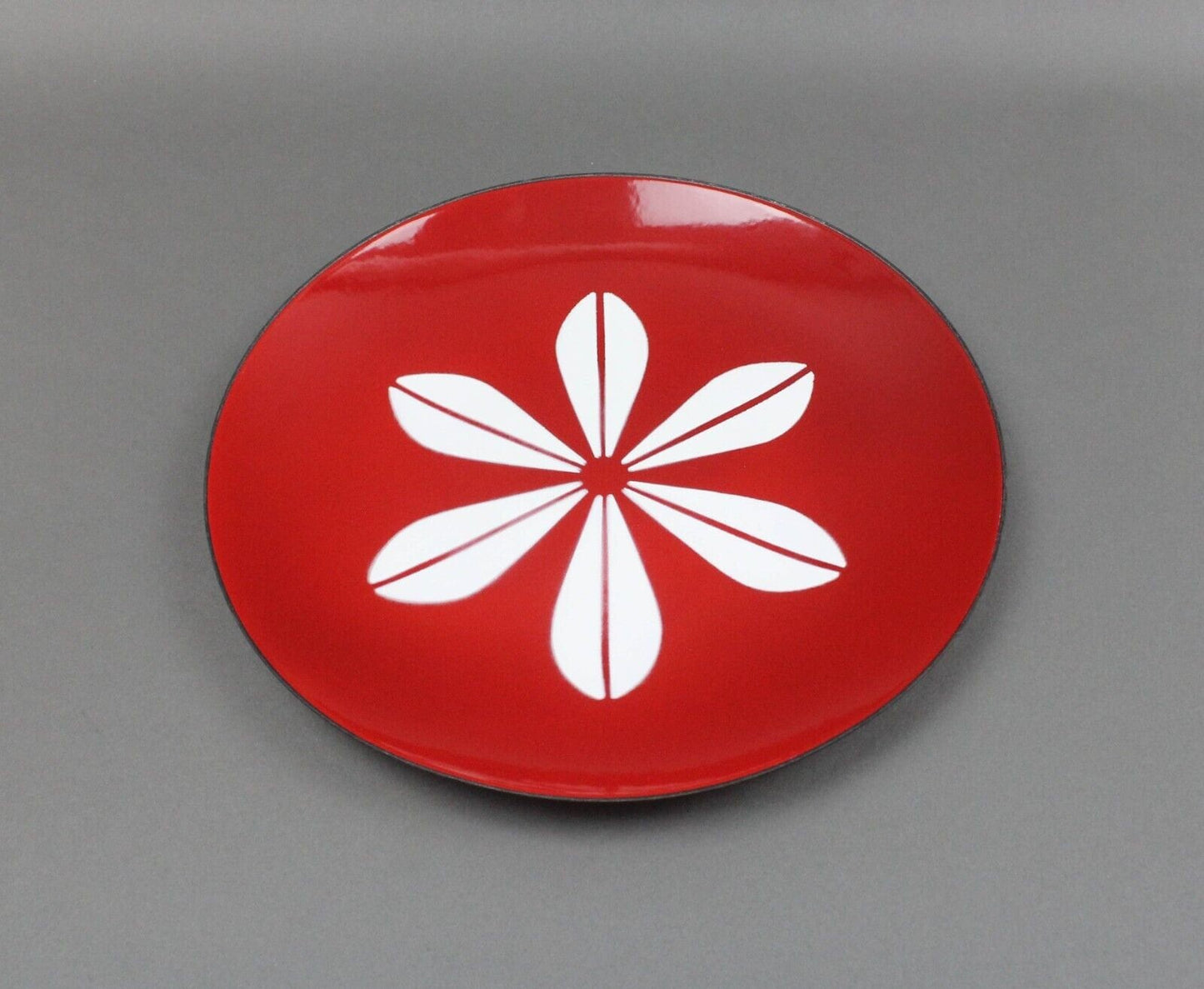 Cathrinholm Norway Red Enamel Lotus 12" Plate Platter Mid Century Modern Rare
