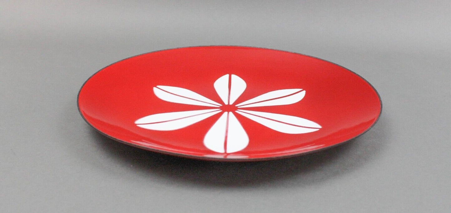 Cathrinholm Norway Red Enamel Lotus 12" Plate Platter Mid Century Modern Rare