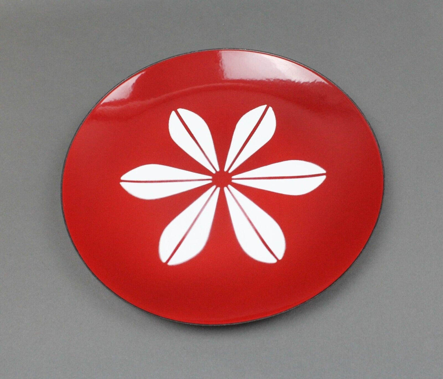 Cathrinholm Norway Red Enamel Lotus 12" Plate Platter Mid Century Modern Rare
