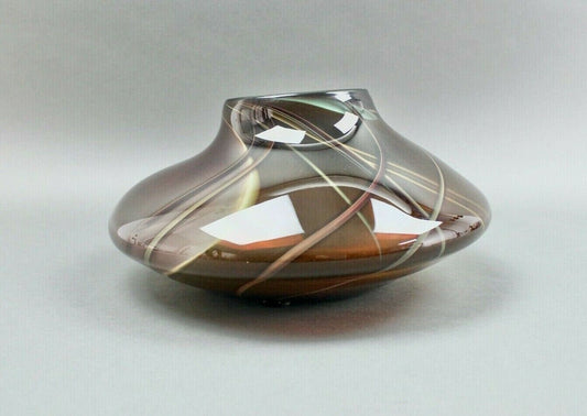 Stephen Jon Clements 1983 Signed Hand Blown Art Glass Vase Vessel