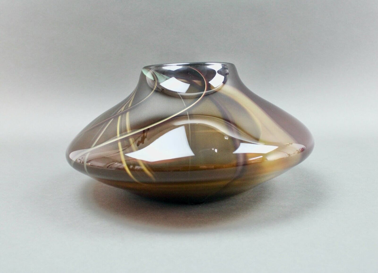 Stephen Jon Clements 1983 Signed Hand Blown Art Glass Vase Vessel