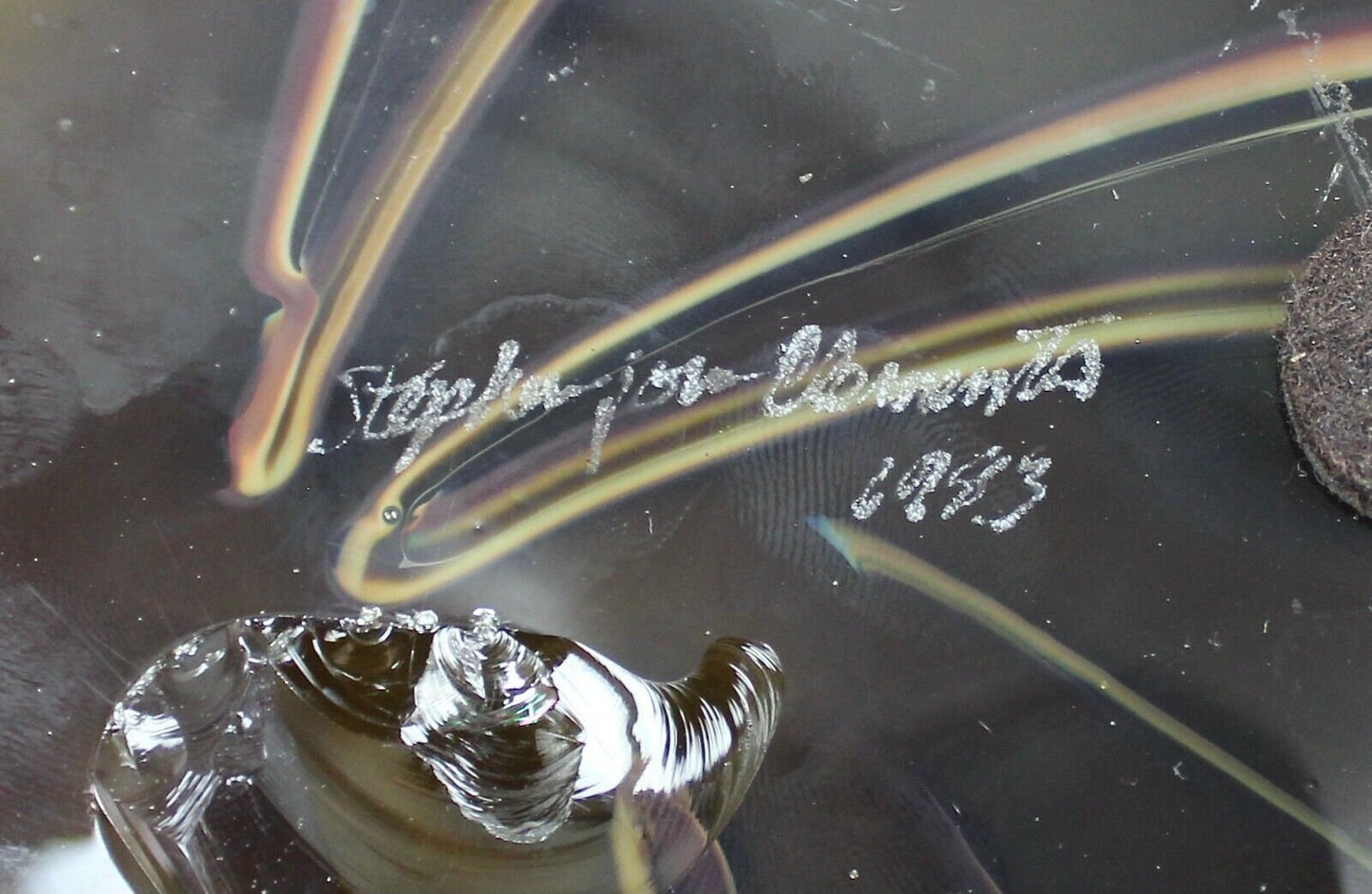 Stephen Jon Clements 1983 Signed Hand Blown Art Glass Vase Vessel