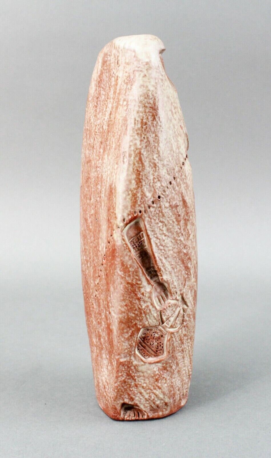 Hindu Indian Figural Woman Terra Cotta Art Pottery Sculpture Signed Bell