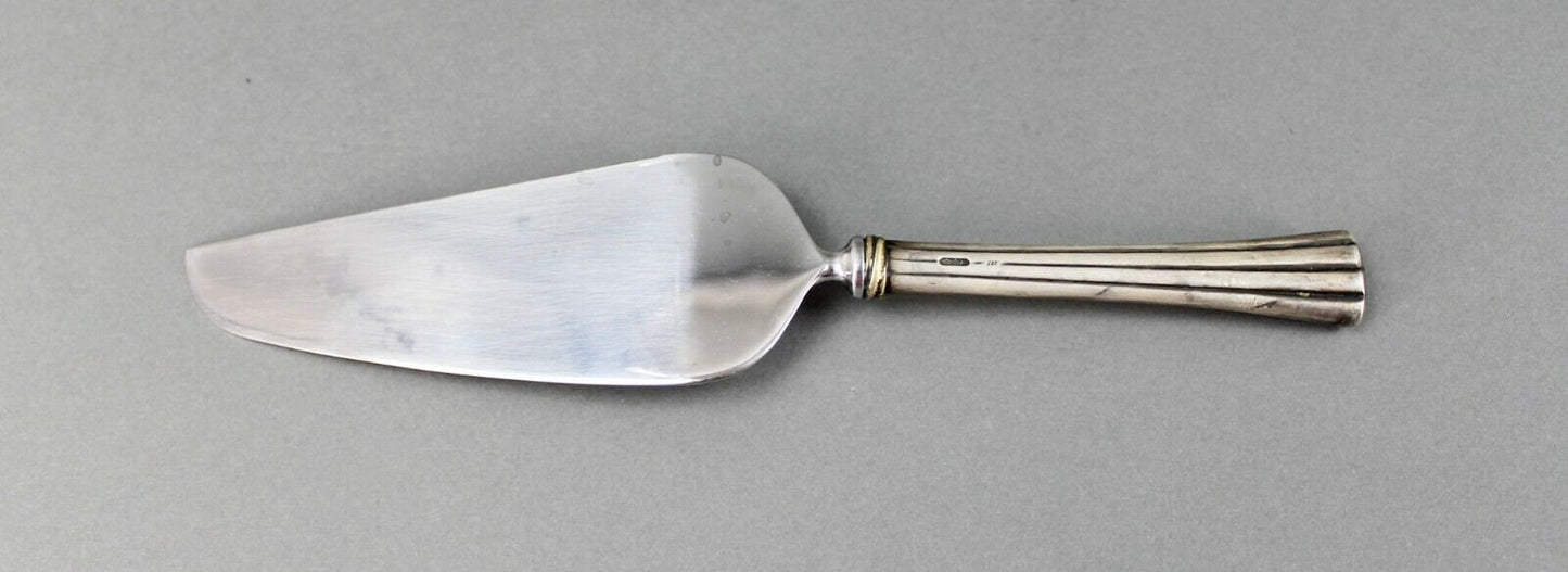 Cartier Des Must .925 Sterling Silver Gold Accent Pie Cake Knife Server