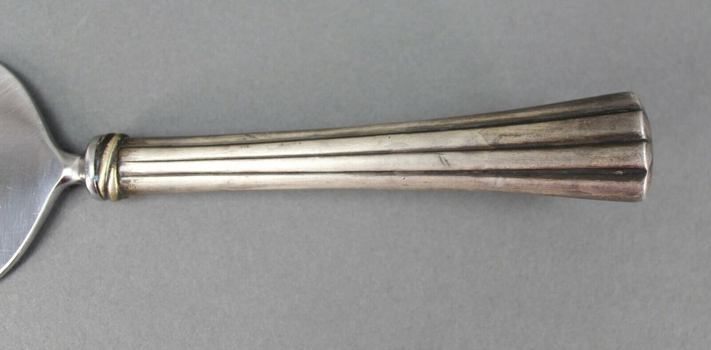 Cartier Des Must .925 Sterling Silver Gold Accent Pie Cake Knife Server