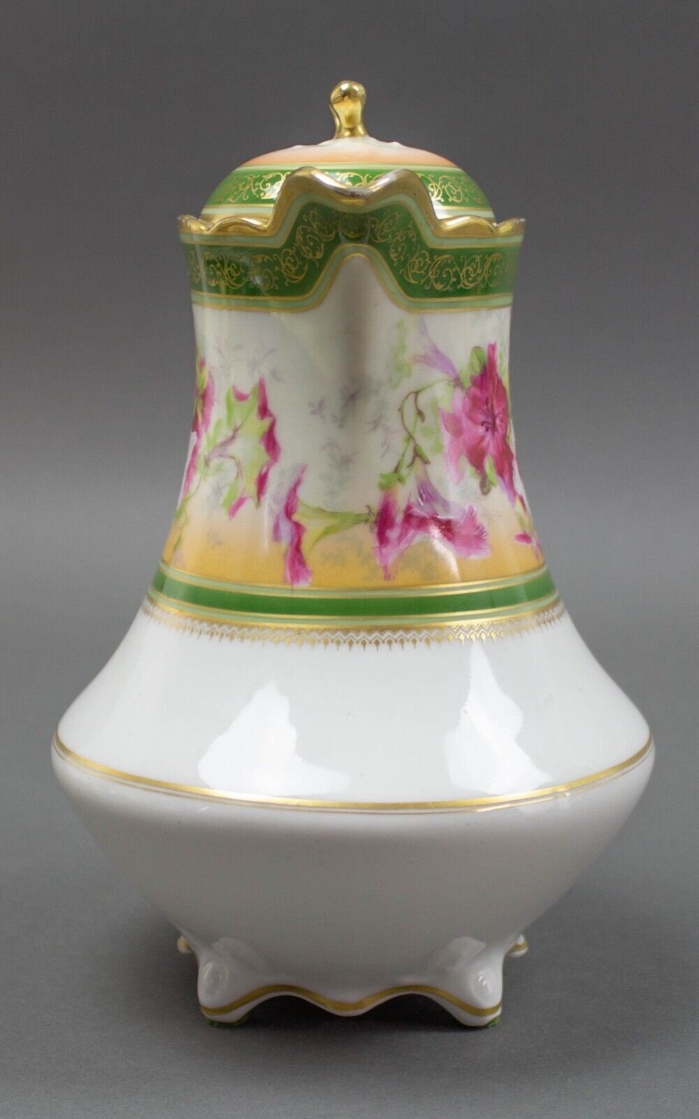Coronet Limoges France Hand Painted Floral & Gold Chocolate Coffee Tea Pot