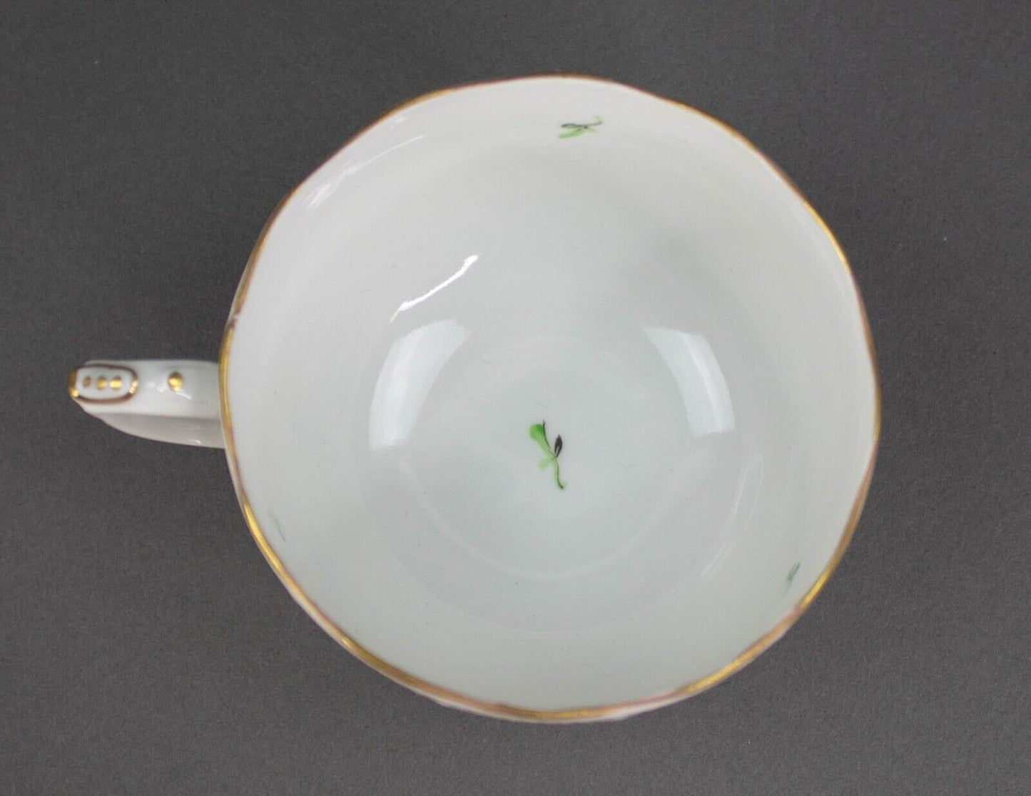 Herend Hungary Hand Painted Floral Tea Cup Gold Trim.